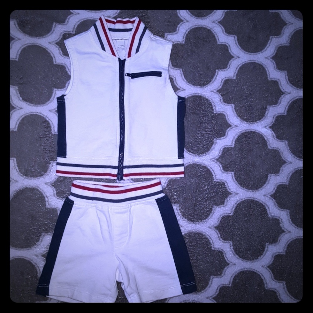 Baby boy outfit zip up vest with shorts 0-3 month